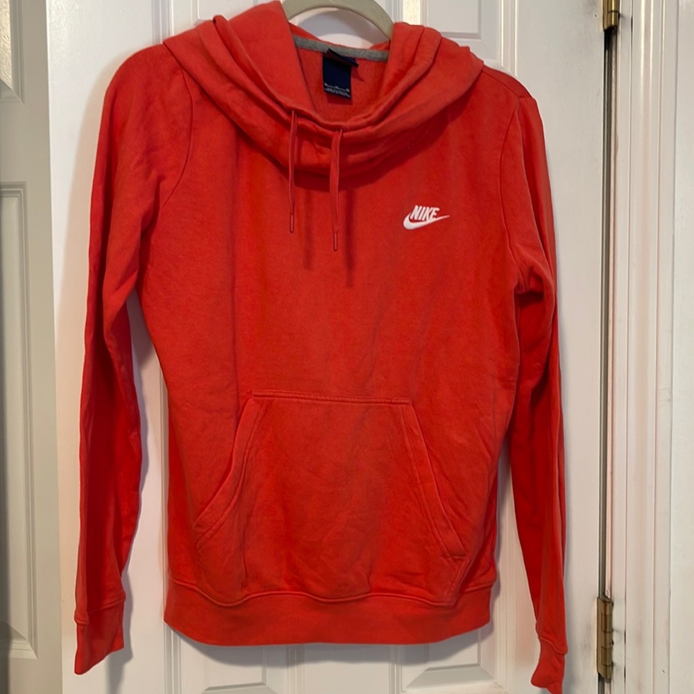 Women’s Nike swoop neck hoodie. Peachy pink color. Size medium.
